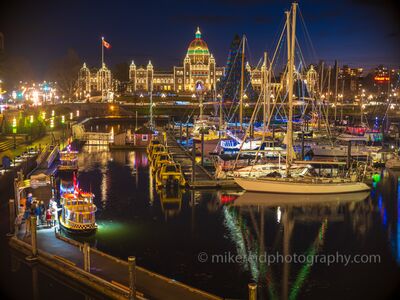 Victoria BC Victoria Parliament and Empress Christmas Lights.jpg